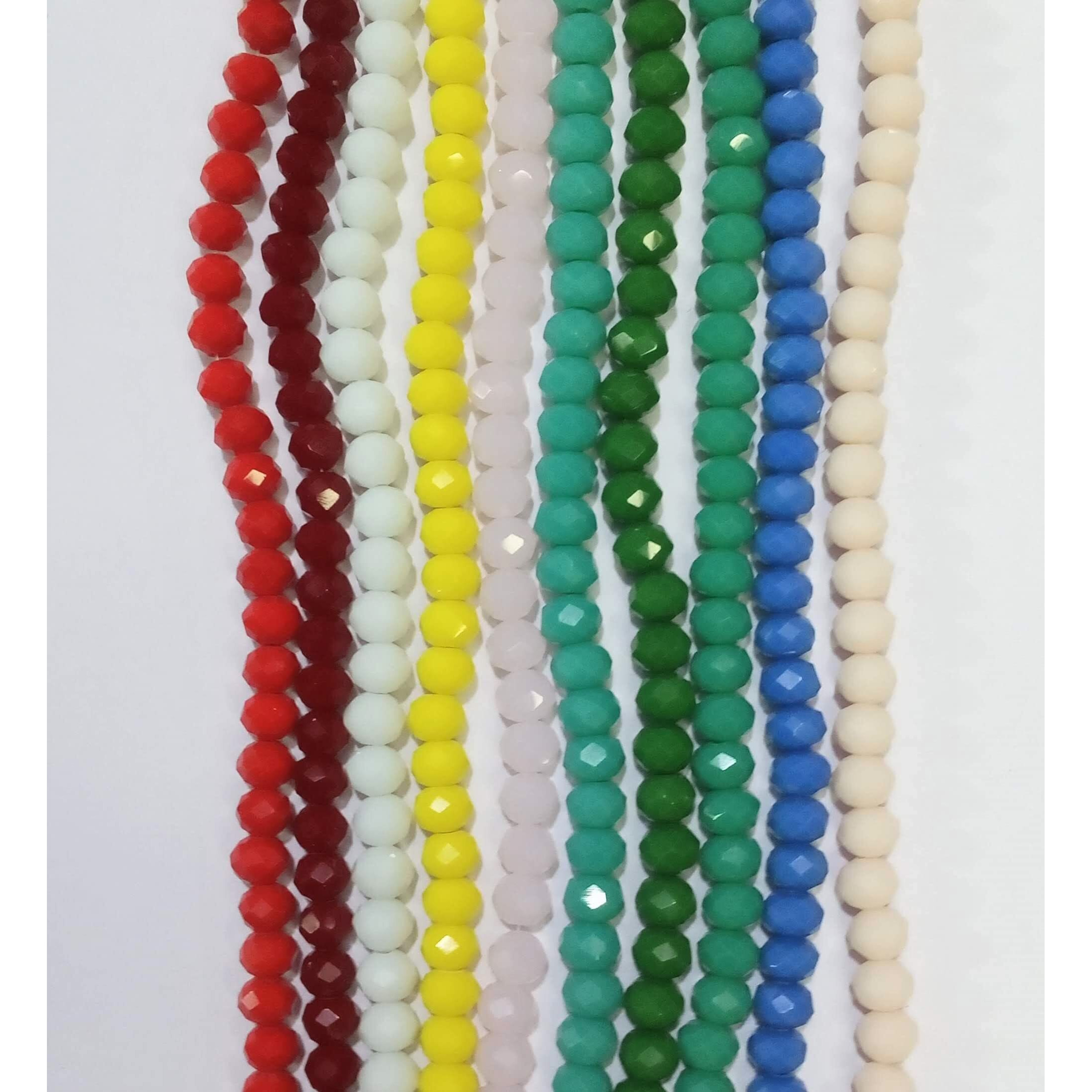 Omx 950 Beads (900 Pieces, 6Mm, Multicolor, Round, Crystal Glass, Craft Bead, Set, For Jewellery Making/Crafts)
