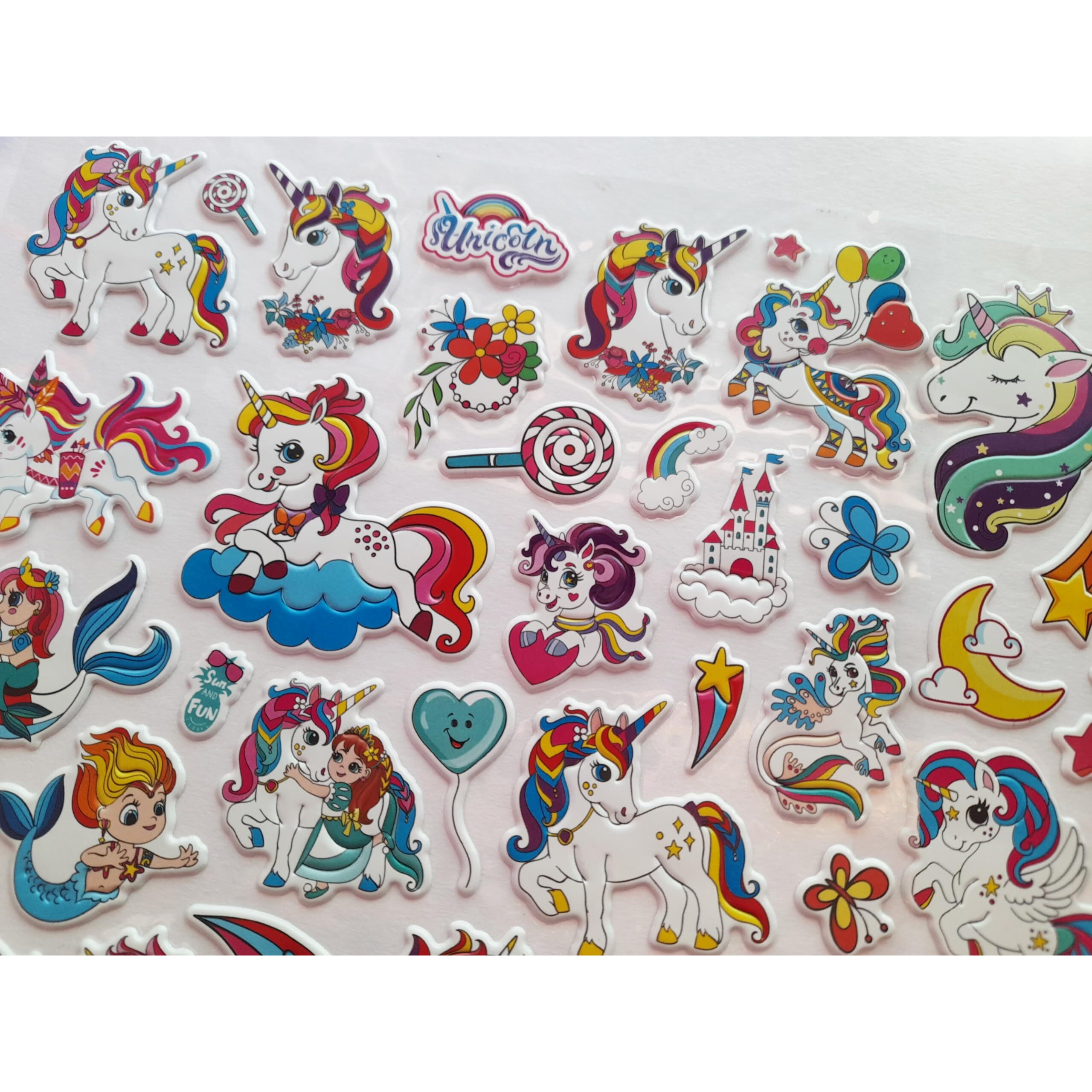 Kcr Unicorn Self Adhesive Stickers For Card Making, Scrap Booking, Art & Craft Project Work Mobile Cases For Girls Kids (Set Of 2)