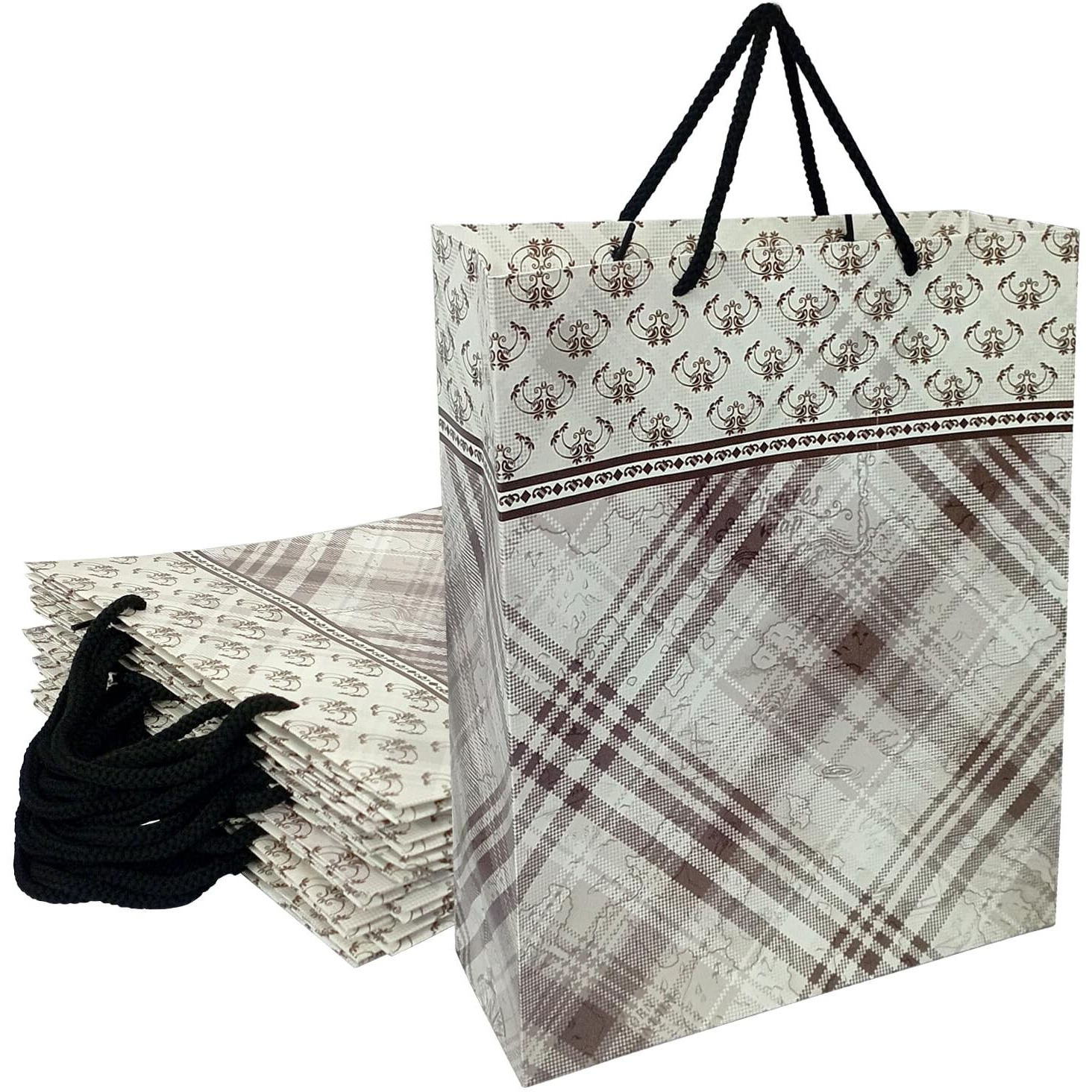 Aakriti Decorative Mini Gift Bags With Handles For Diwali Gift Birthday Party,Wedding,Gift Bag, Paper Bag, Carry Bag, Events Paper Bag (8.5 X 7.9 X 3 Inch, Pirate-10Pcs)