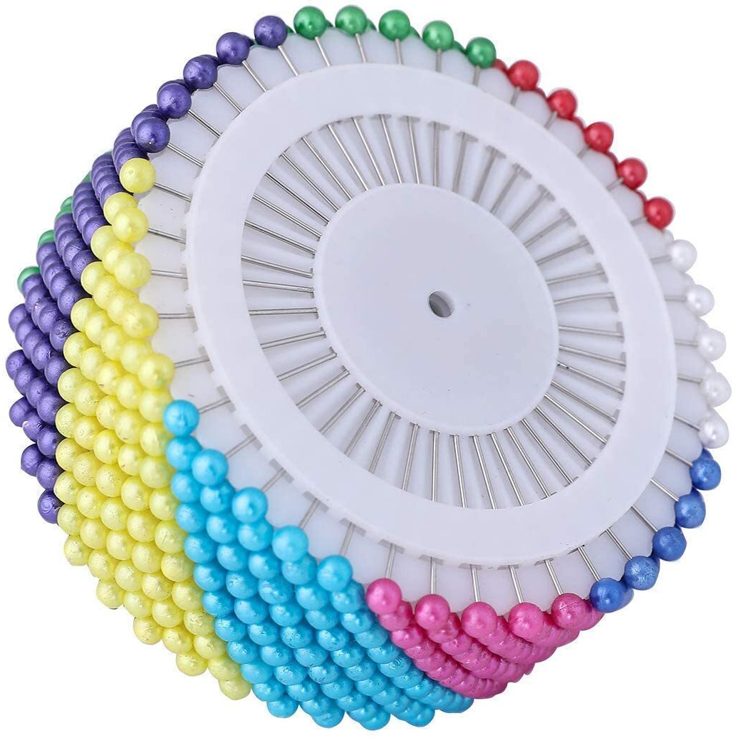 Diy Crafts 1440, Multi-Colour, Glass Head Pins Boxed For Dressmaker Use Art Sewing Jewelry Making Color Dressmaker Pins Pearlized Ball (1440, Multi-Colour)