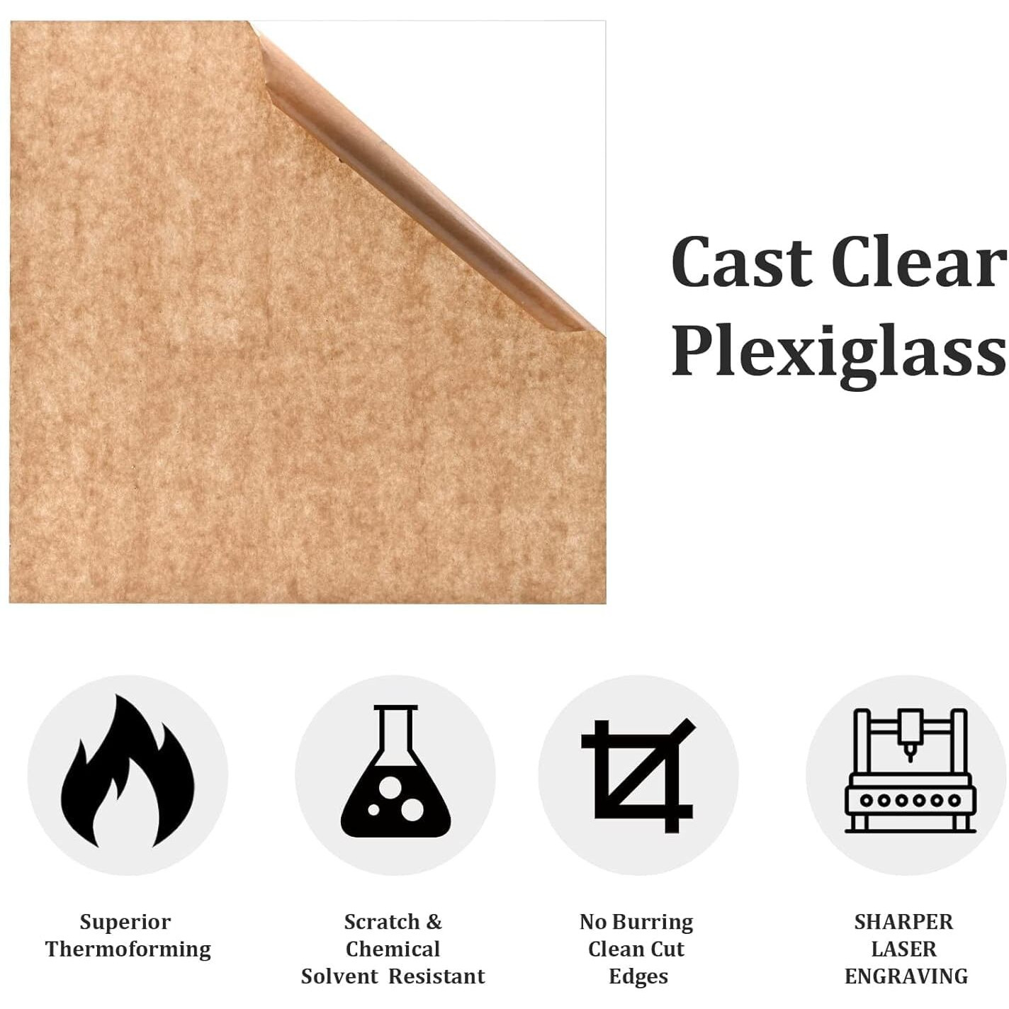 Sure Laser Cut Clear Transparent Acrylic Plexiglass 3Mm Sheet Pieces (16" X 16" 3Mm, Pack Of 1, Transparent)