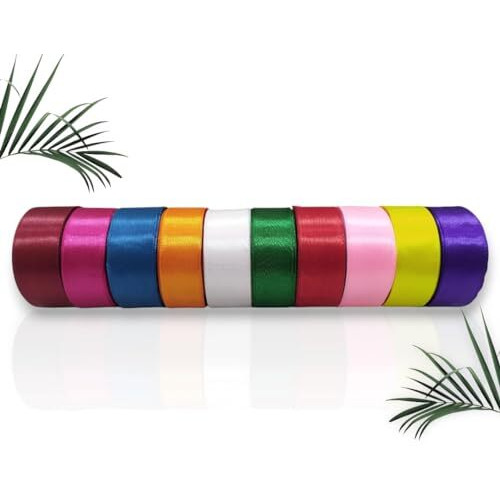 Cubic Satin Ribbons Multicolors |Set Of 5| 5Meters Each
