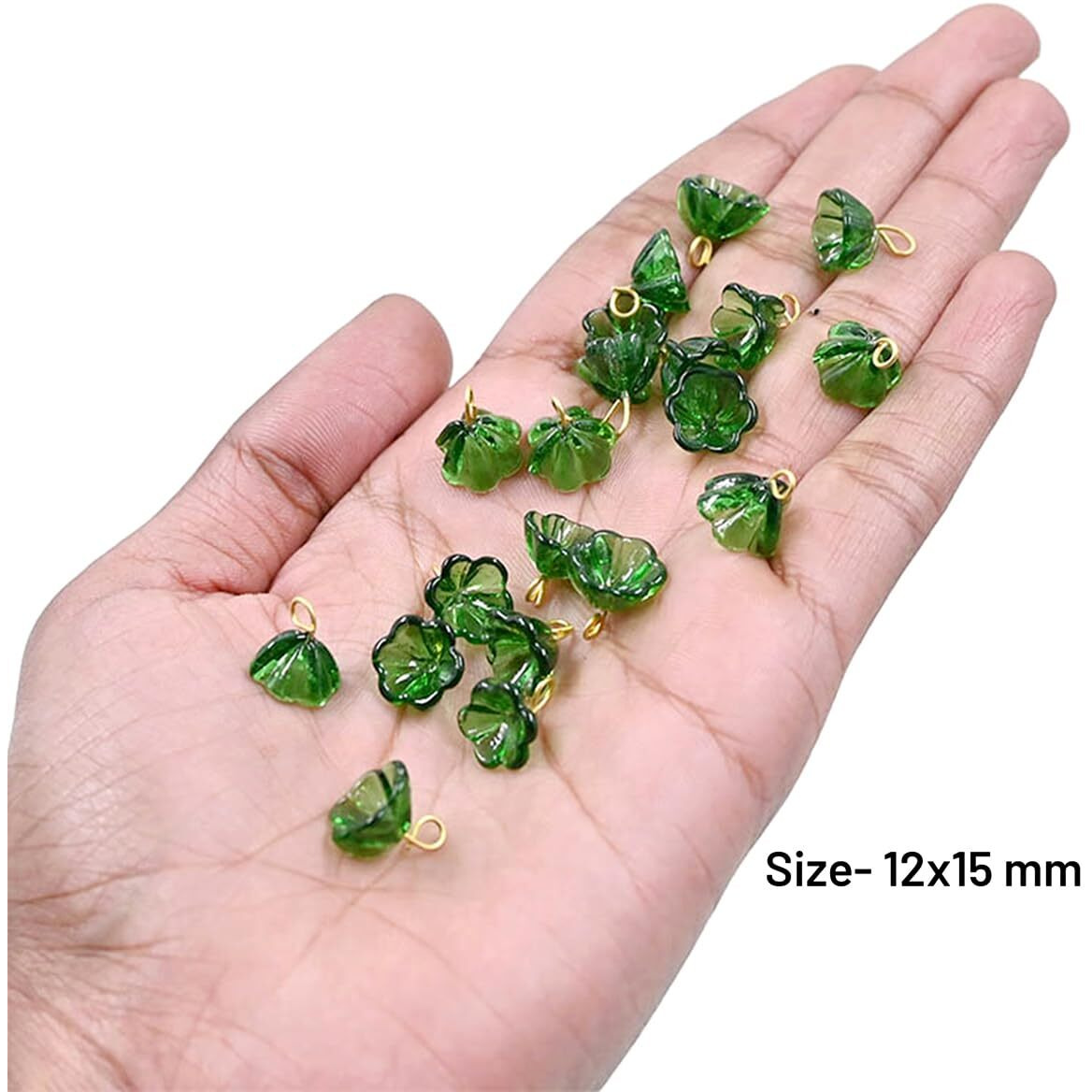 Embroiderymaterial Flower Shape Dangle Beads Charms For Jewellery Making, Chars For Craft, Beads For Necklace Making, Bracelet Making (5 Colors, 10Pc/Color), Multicolor