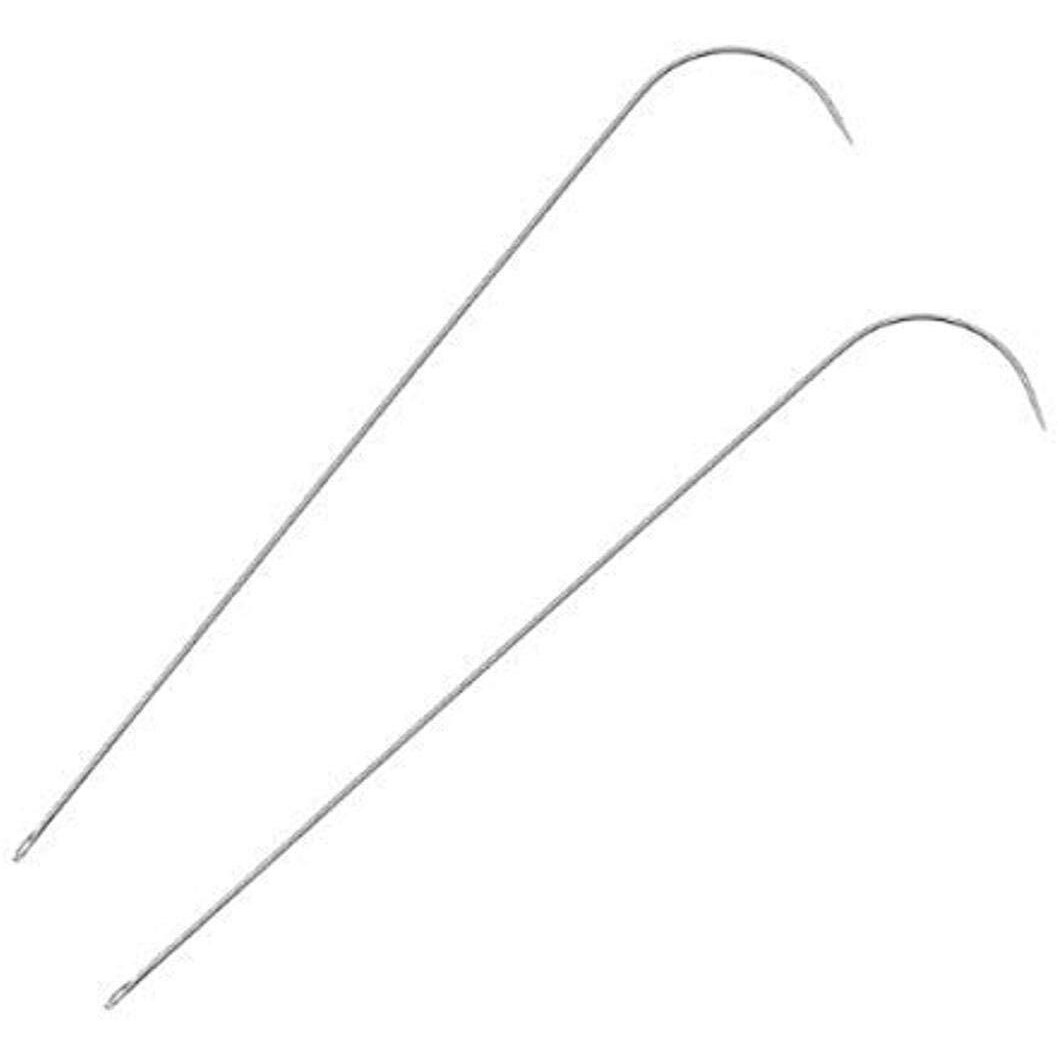 Beadsnfashion Stainless Steel Curved Beading Needles For Embroidery & Beading (Ultra Long Curved Design)