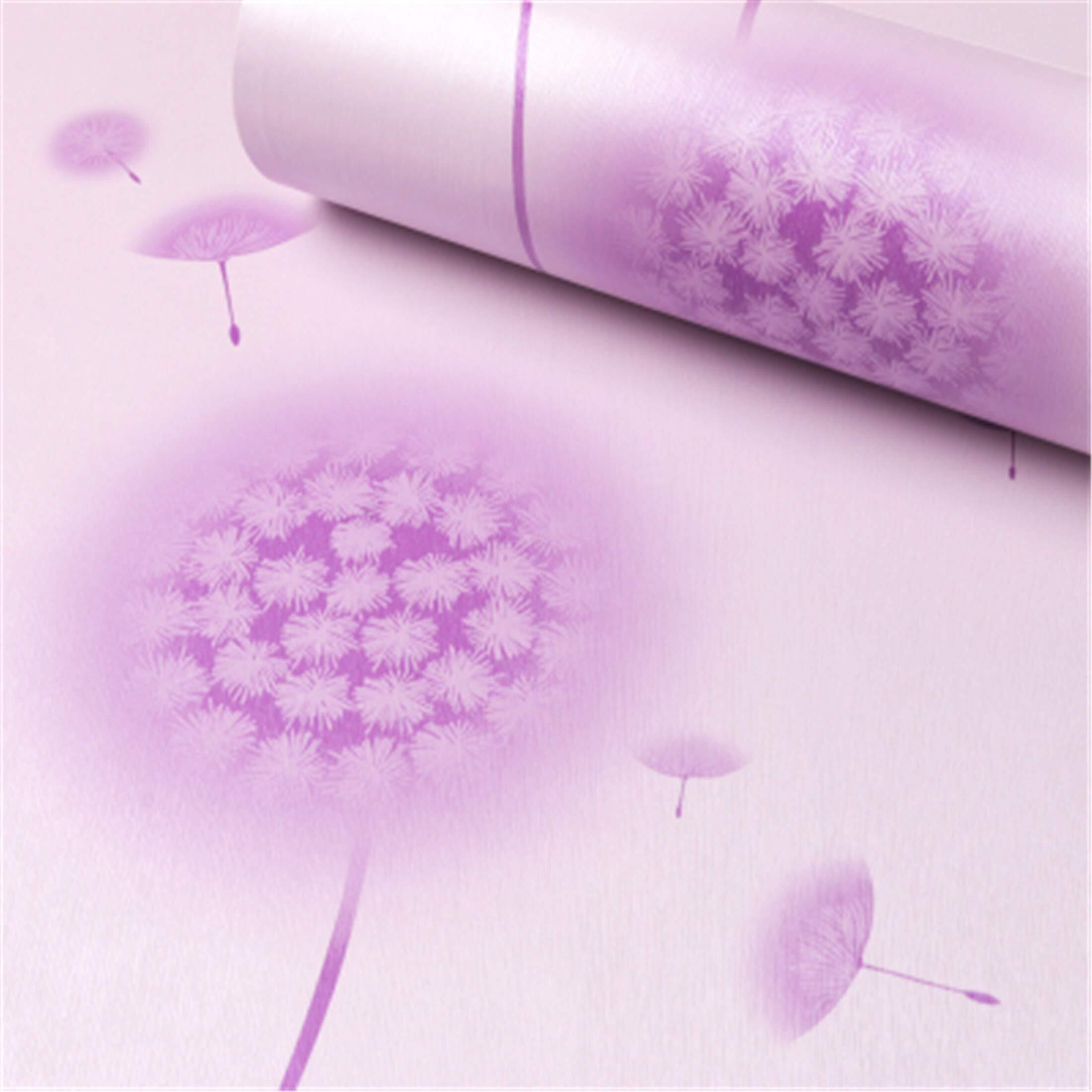 Wolpin Wall Stickers Pvc Wallpaper Hall Decor (45 X 500 Cm) Pink Dandelion Diy Home Decoration Self Adhesive Flowers, Pink