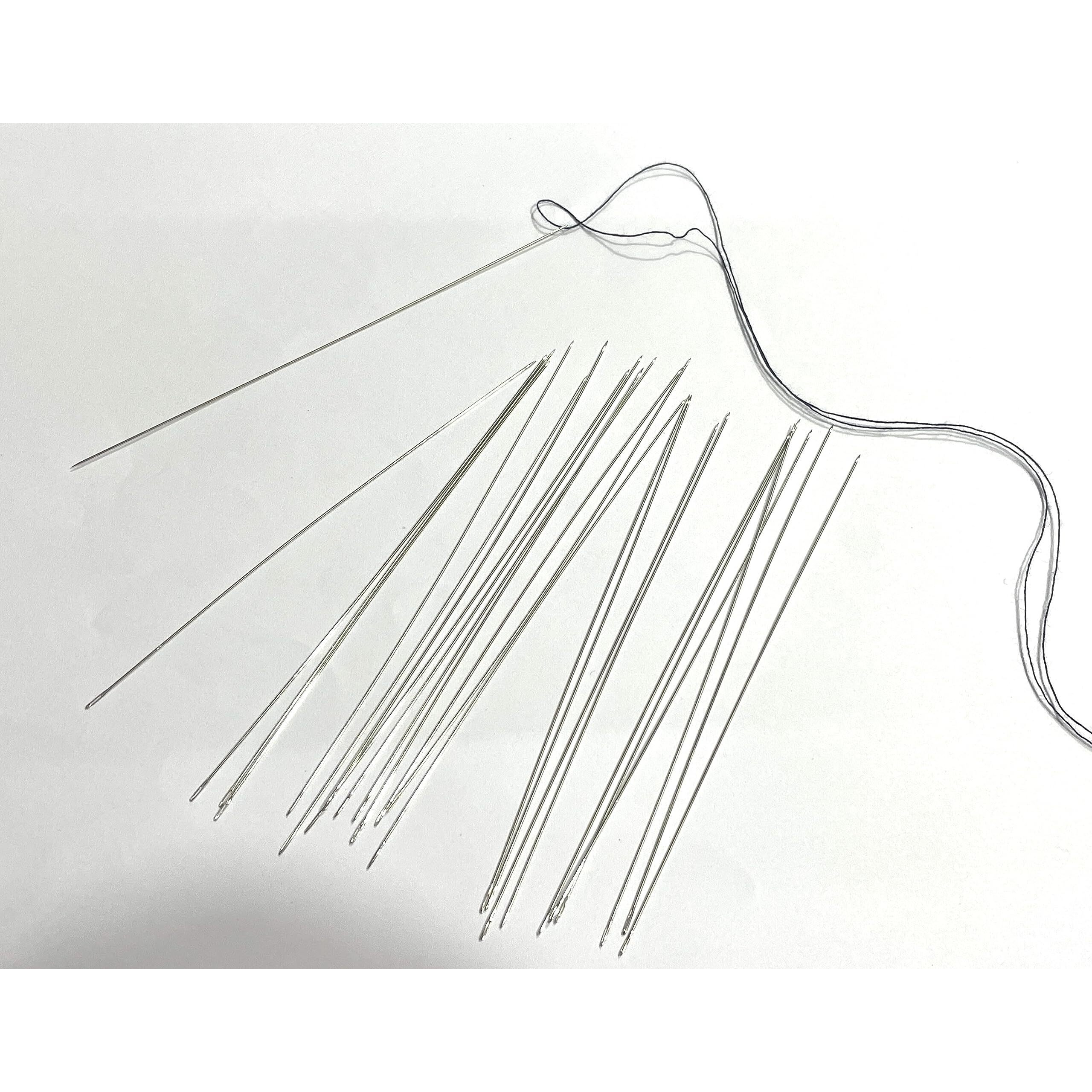 Omx 25 Pieces Double Long Beading Needles, 0.45Mm X100Mm | 100 Mm Long (4 Inch Long), Beading Jewelry Making Tools, Sewing Beading Needle For Hemming, Beads Zardosi Embroidery & Jewelry Making, Total Qty - 25 Needles,