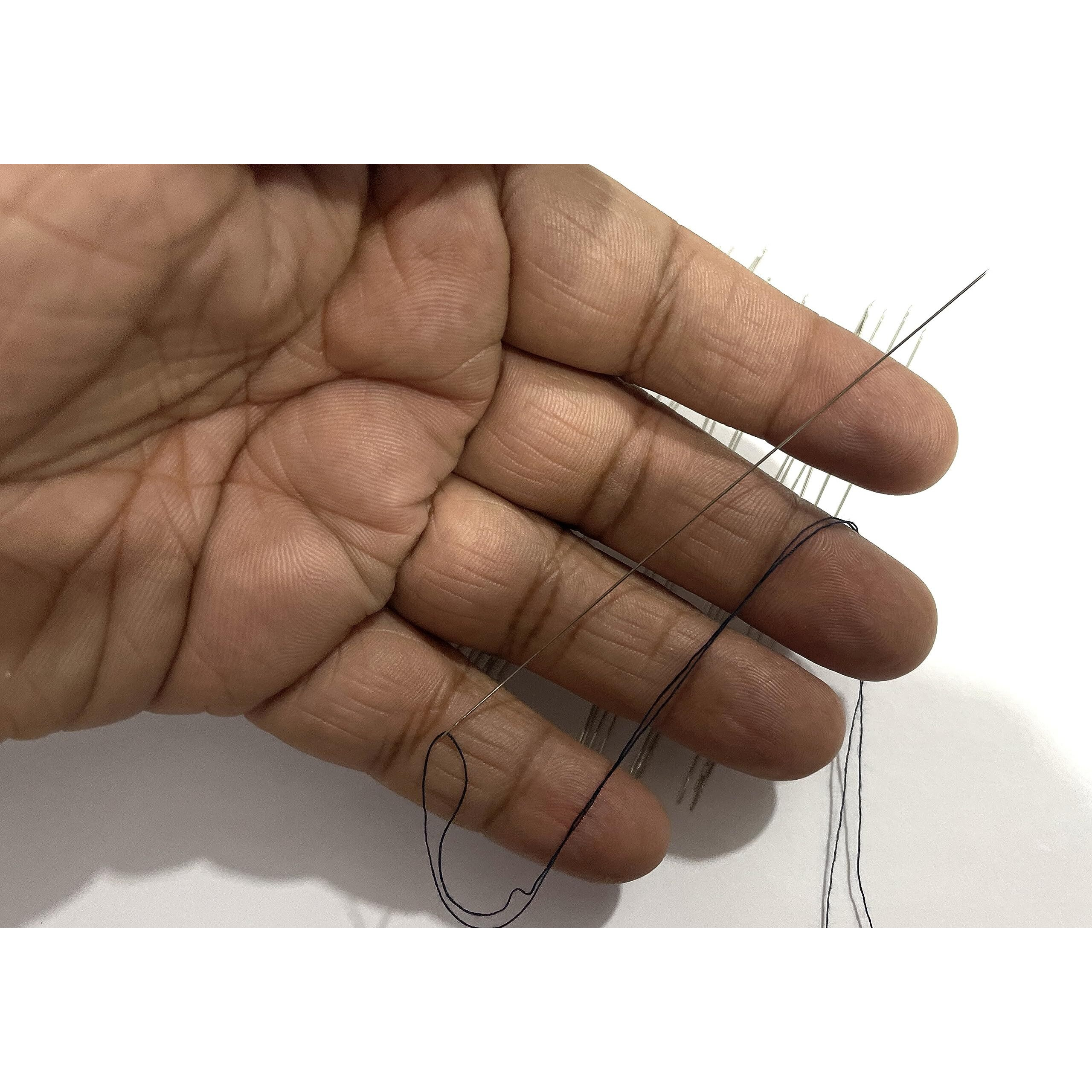 Omx 25 Pieces Double Long Beading Needles, 0.45Mm X100Mm | 100 Mm Long (4 Inch Long), Beading Jewelry Making Tools, Sewing Beading Needle For Hemming, Beads Zardosi Embroidery & Jewelry Making, Total Qty - 25 Needles,