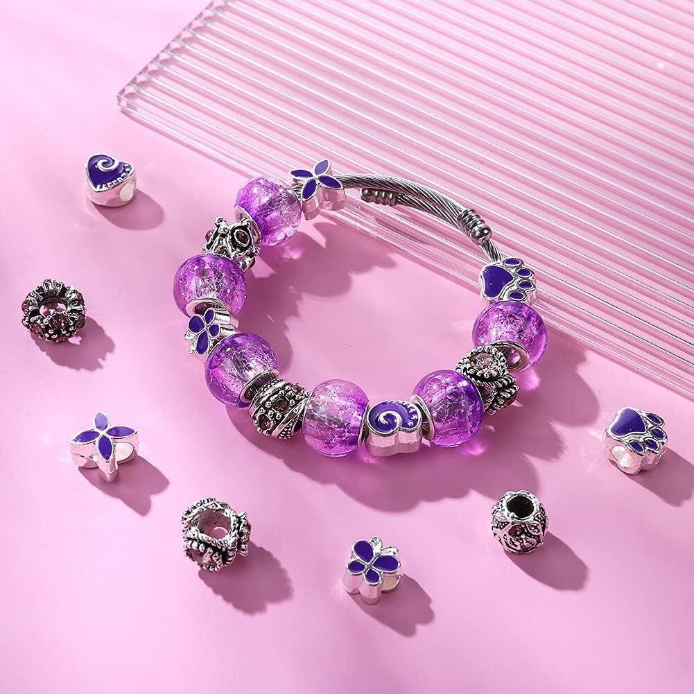 Diy Crafts 130, Unassorted European Craft Beads Large Hole Lampwork Spacer Beads Colorful European Beads For Diy Necklace Bracelet Jewelry Making Mix Random Color Dno5 Contain P(130)