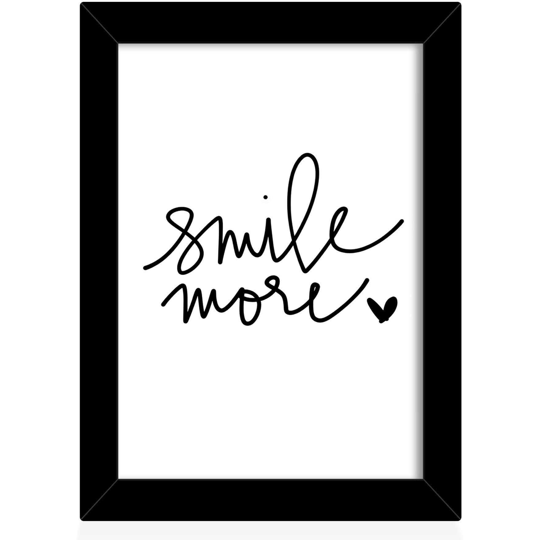 Tied Ribbons Smile More Printed Inspirational Framed Wall Poster (25.9 X 34.5 Cm)