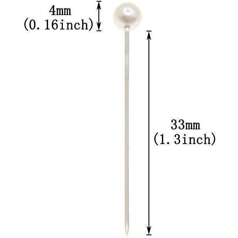 Diy Crafts Design No  10, Pack Of 144 Pcs, Decorative Round Faux Pearl Head Corsage Sewing Pins Straight Dressmaking Pins (White) Sewing Pins Straigh (Design No  10, Pack Of 144 Pcs)