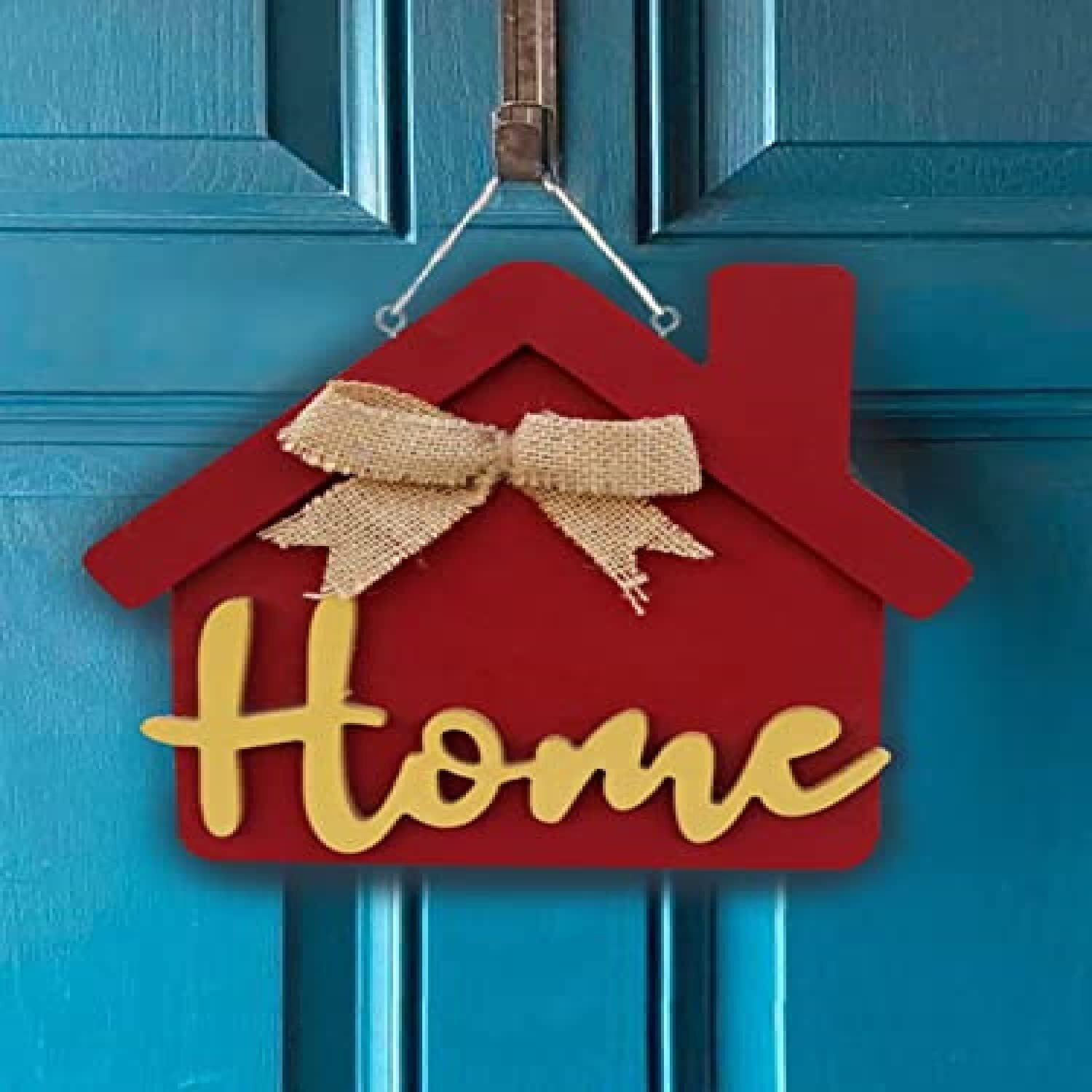 Vah Red Hut With Home Letter Design Decorative Home Decor Wall Decor Wall Hanging For Indoor Outdoor