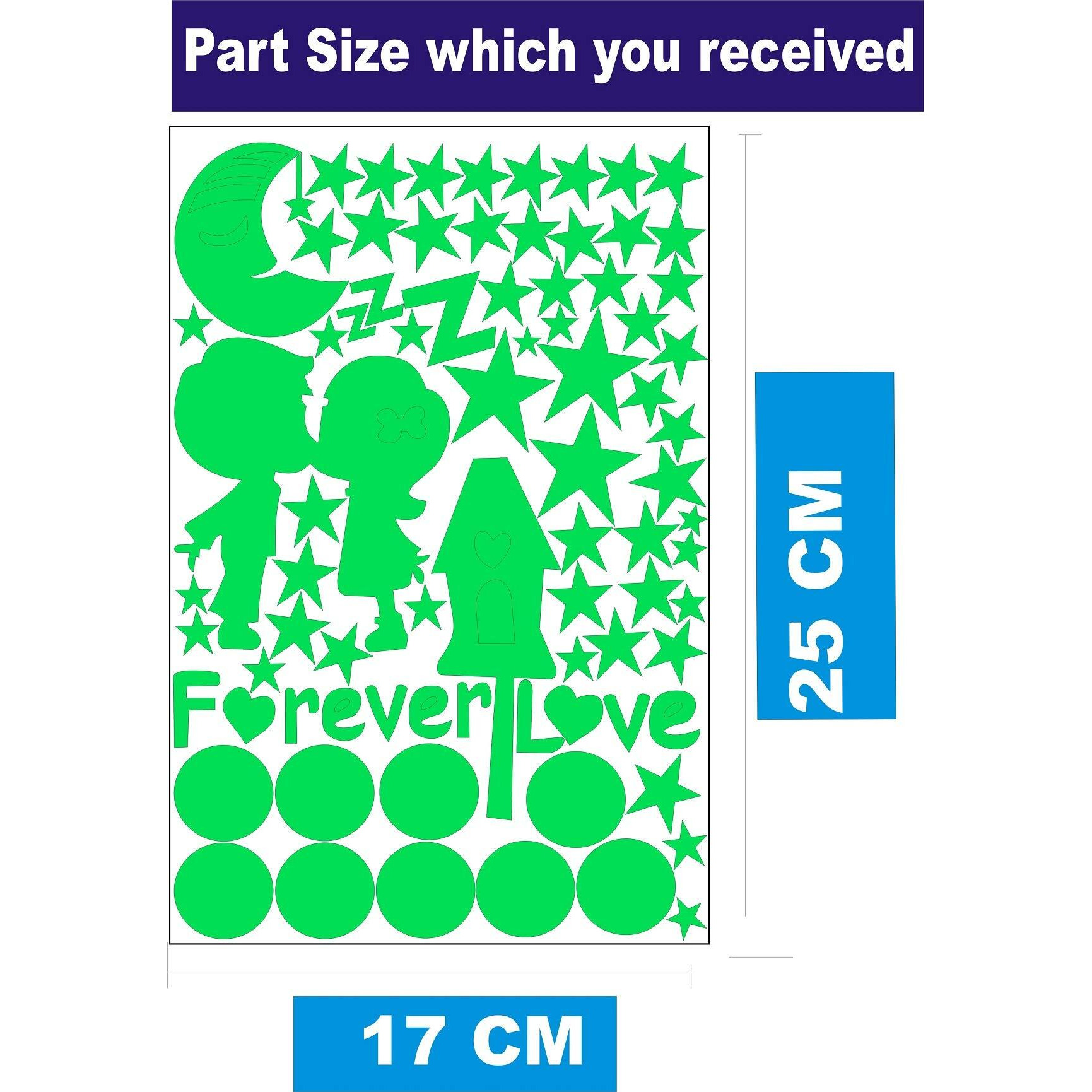 Dreamkraft Love Star & Moon Radium Wall Stickers For Home, Housewarming Decoration And Gift Purpose - Multicolor Glow In The Dark Stickers For Ceiling Decor