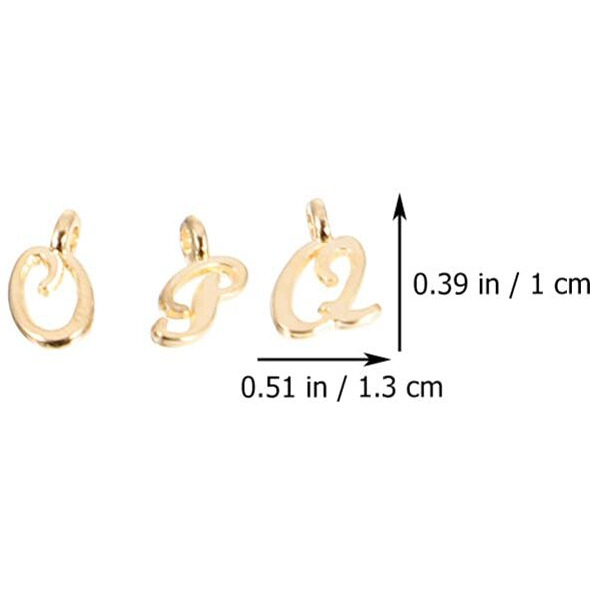 Artibetter 104Pcs Alphabet Abc Letter Charms English Charms Pendant For Name Necklace Bracelet Key Chain Jewelry Making Golden