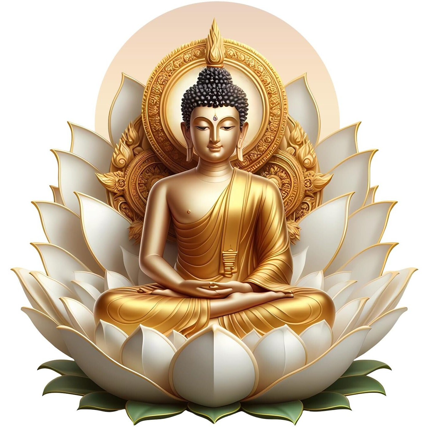 Creativeedge Lord Buddha Multicolor Decorative Wall Sticker (46 Cm X 46 Cm)