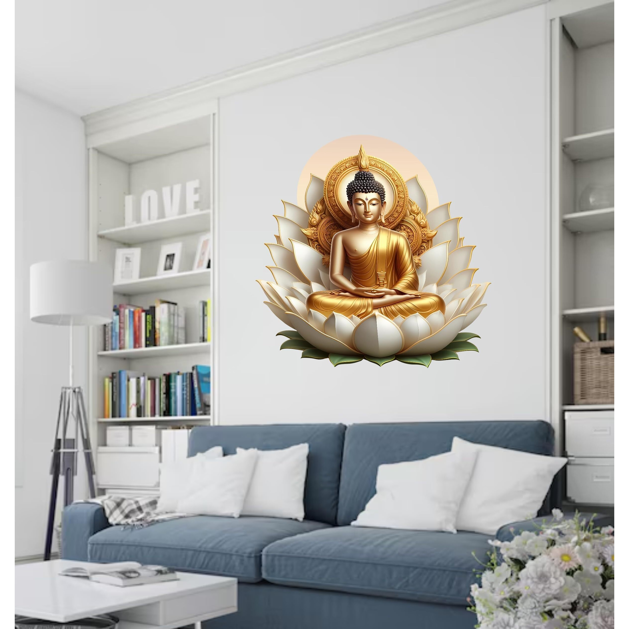 Creativeedge Lord Buddha Multicolor Decorative Wall Sticker (46 Cm X 46 Cm)