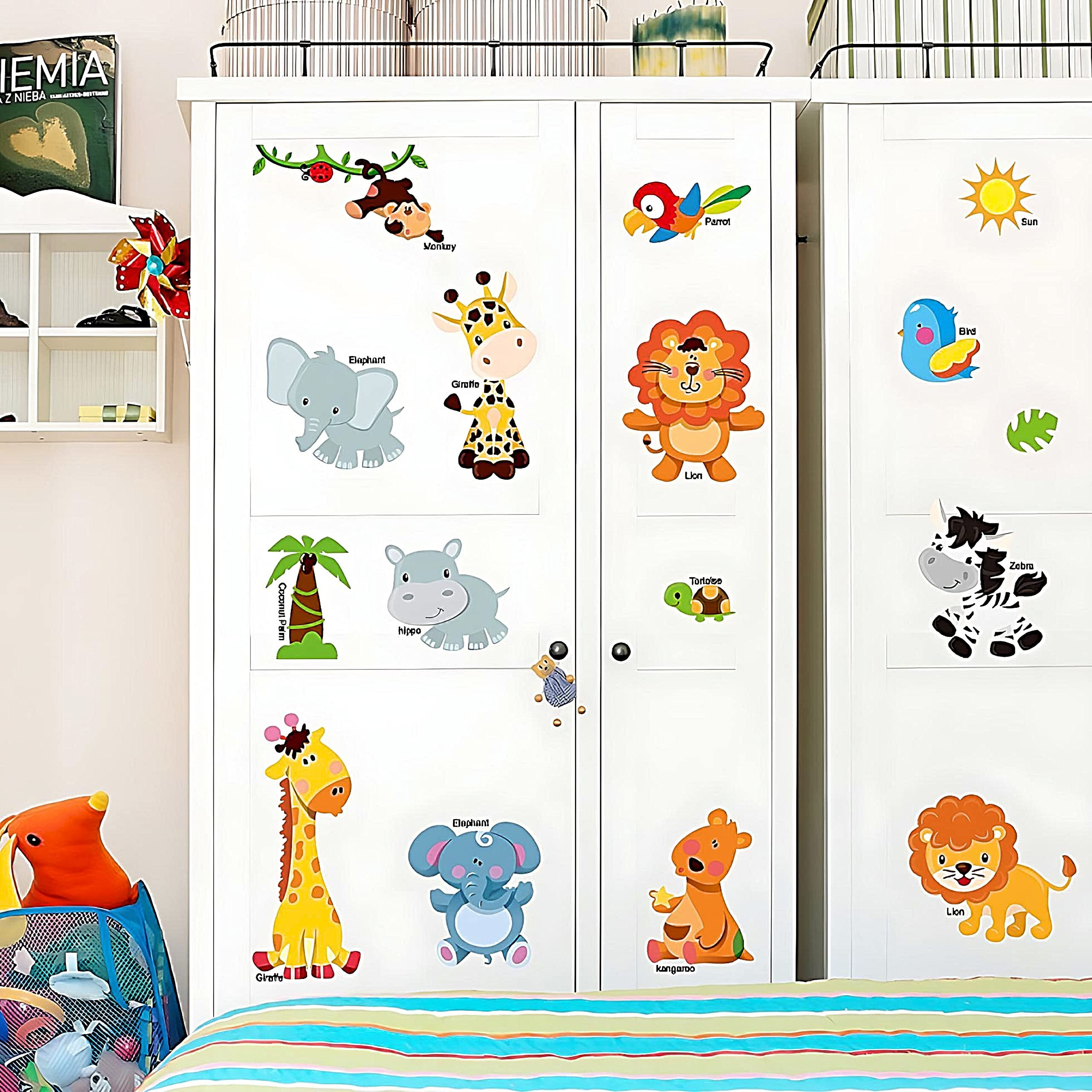 Jaamso Royals Vinyl Animals Wall Sticker, 55.9 X 0.03 X 33.85 Inches, Multicolour