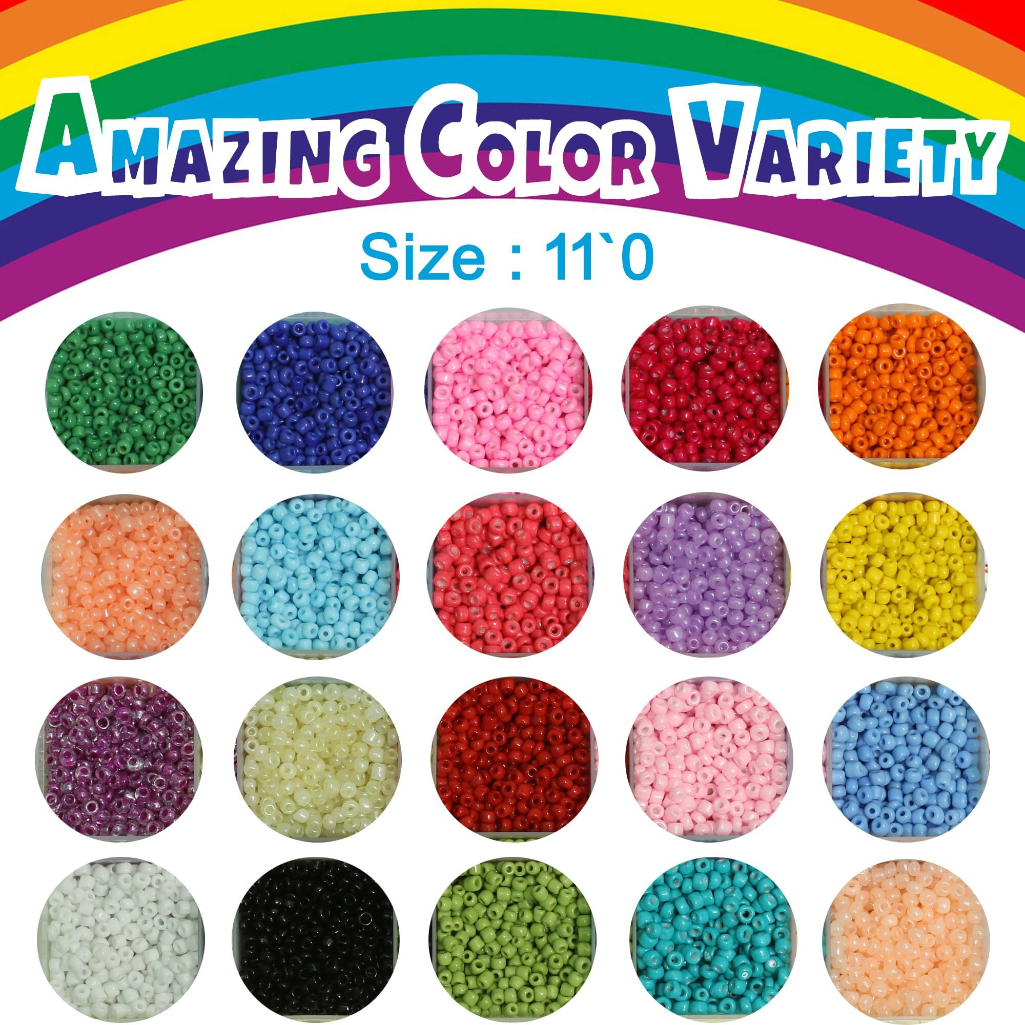 Jaunty Beadsnfashion Opaque S Glass Seed Beads And Alphabet Beads Diy Kit With Thread, Needle And Findings For Jewellery Making, Beading, Embroidery And Art And Crafts., Multi