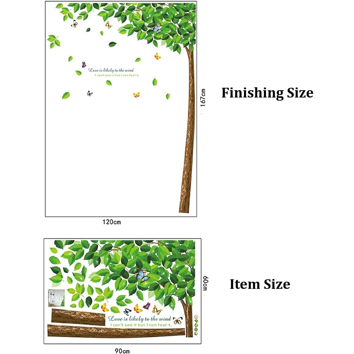 Jaamso Royals Green Tree Wall Decals Peel And Stick Kids Nursery Bedroom Living Room Dcor Wall Stickers (60 Cm X 90 Cm), Vinyl