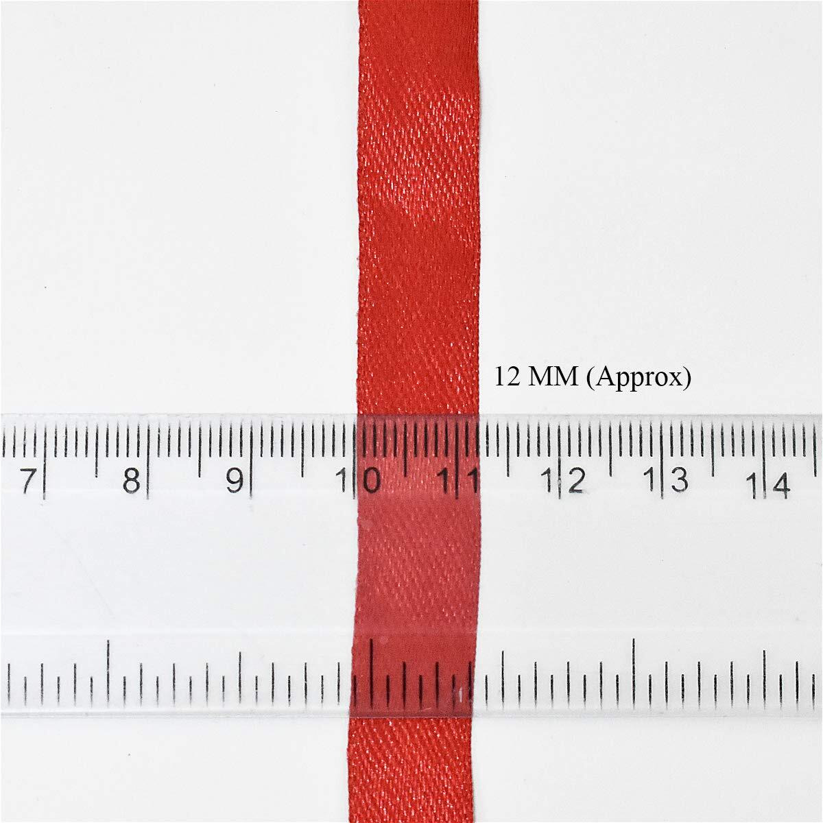 Embroiderymaterial Craft Ribbon For Sewing, Gift Wrapping, Hair Bows, Party Decor, Diy Craft Supplies, Satin Ribbon Roll  Red, 12Mm Wide, 5 Rolls (42.5 Meters Total)