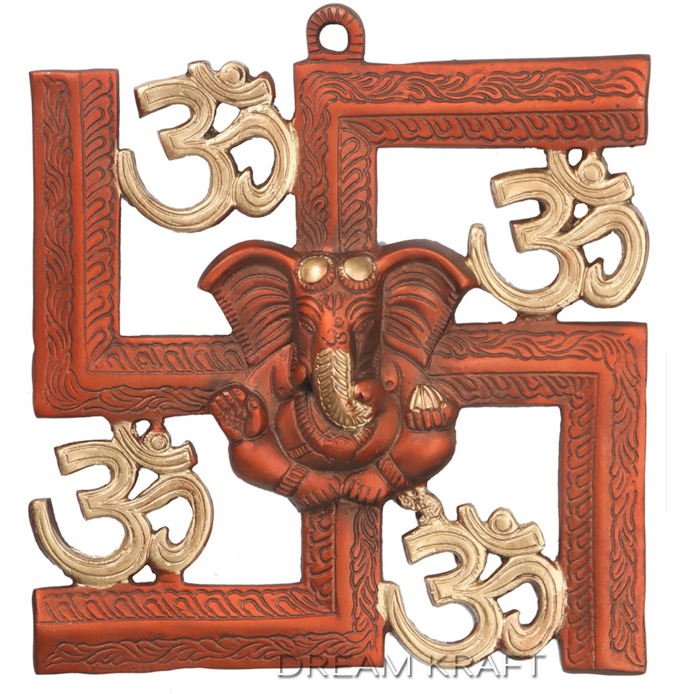 Dreamkraft Wall Door Hanging Of Lord Ganesha On Swastik With Om Showpiece For Home Decor