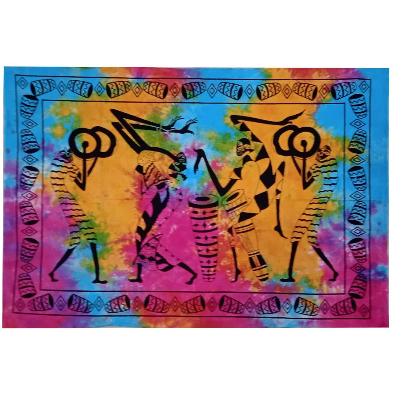 Purpledip Cotton Wall Poster Sheet 'Jungle Beats' Bohemian Hanging Tapestry (20096)