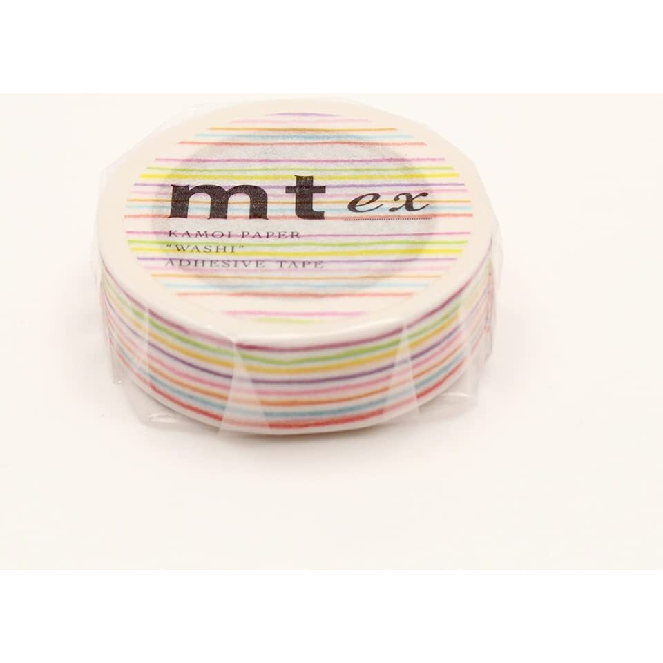 Mt Washi Masking Tape Ex Series, 15 Mm X 10 Mtrs Shade - Iro Enpitsu Border, (Pack Of 1)