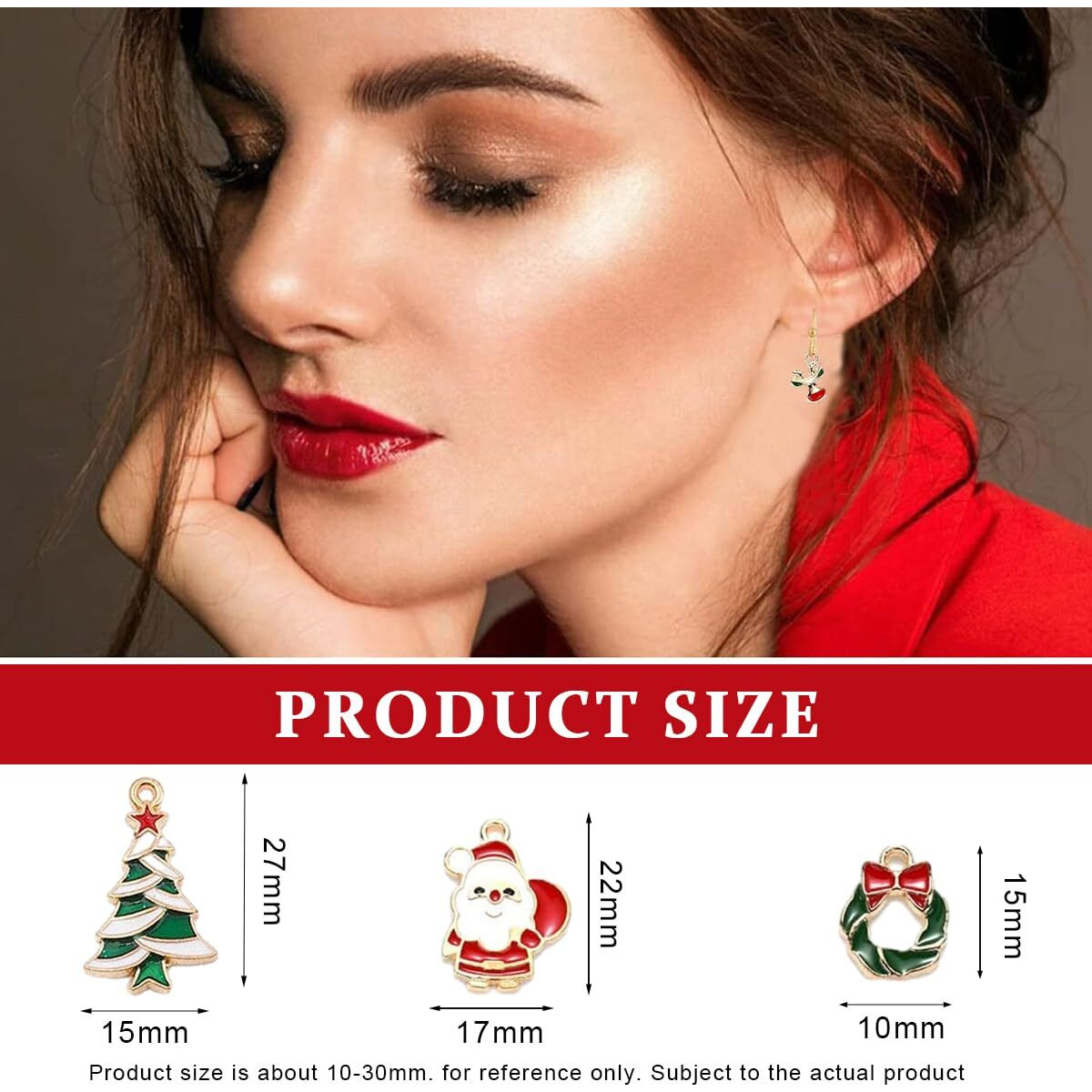 Sannidhi 40Pcs Christmas Charms Pendants Set Assorted Jewelry Making Kit Gold Plated Enamel Pendants Charms For Diy Earrings Bracelet Necklace, Christmas Gift And Crafting