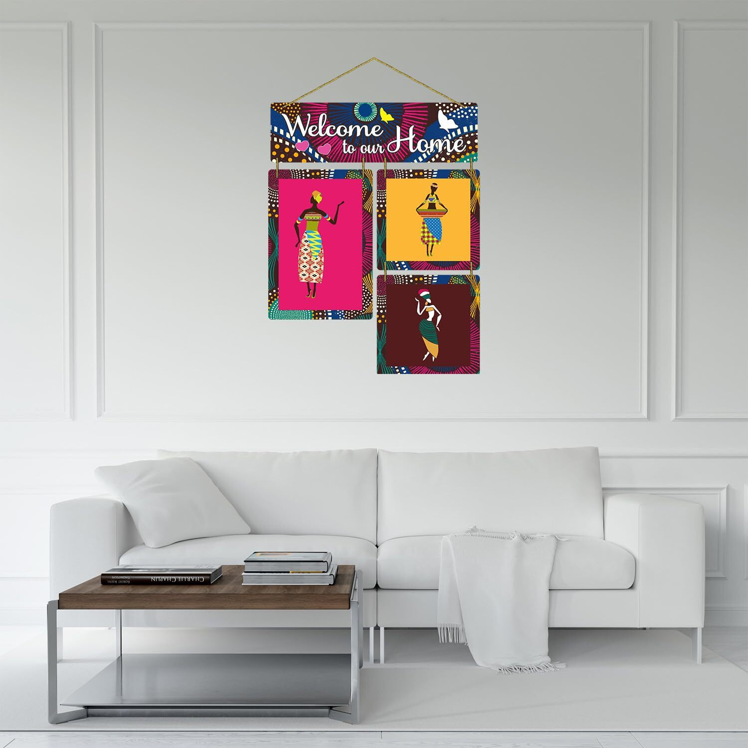 Dly Lifestyle Decorative Wall Art Mdf Wooden Hanger For Living Room | Welcome To Our Home | Bedroom | Home Decor | Office | Gift | Quotes Item | Wall Hanging For House Decoration | Wall Art