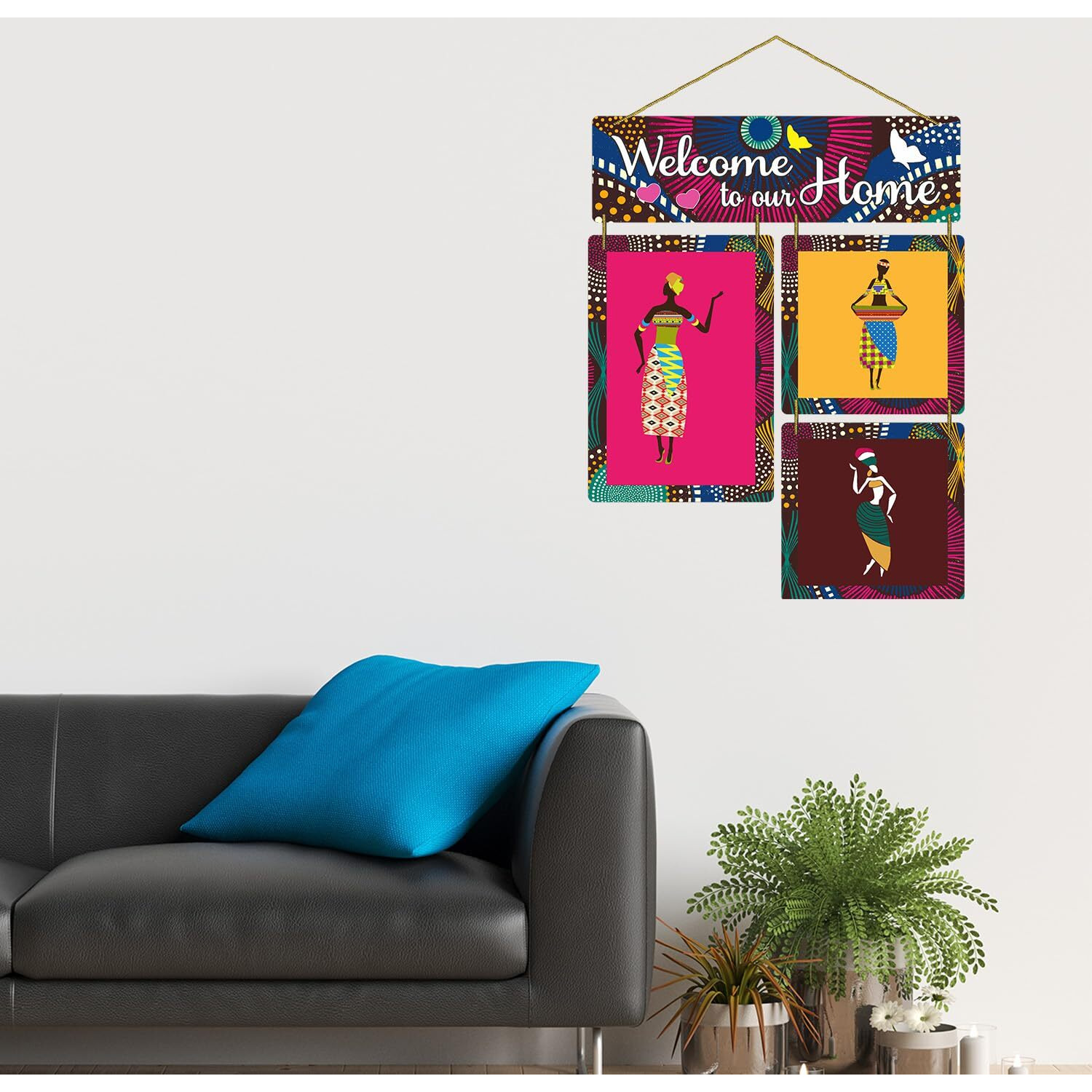Dly Lifestyle Decorative Wall Art Mdf Wooden Hanger For Living Room | Welcome To Our Home | Bedroom | Home Decor | Office | Gift | Quotes Item | Wall Hanging For House Decoration | Wall Art