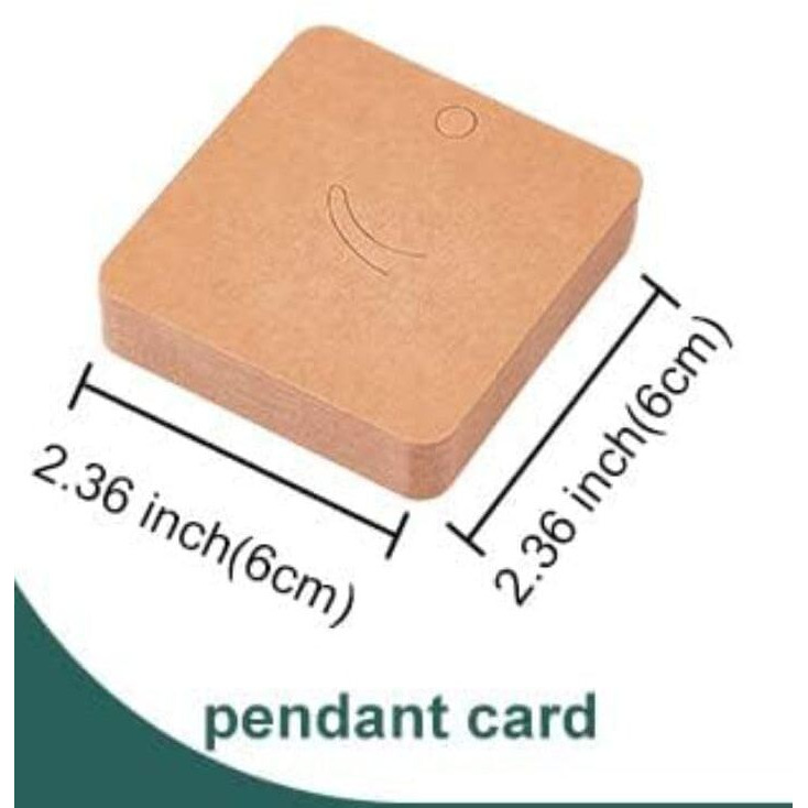 Zenomia Paper Earrings Card Square Jewelry Pendants Display Packaging Cards Holder Price Hanging Tags Brown (2.36X2.36Inch) 50Pcs
