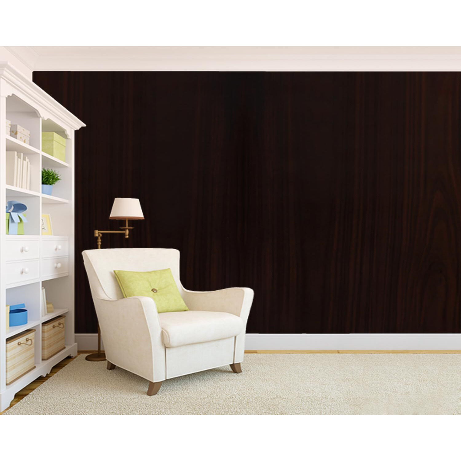 Univocean Dark Wood Furniture Wallpaper, Pvc Waterproof Wall Stickers, 330 X 45 Cm