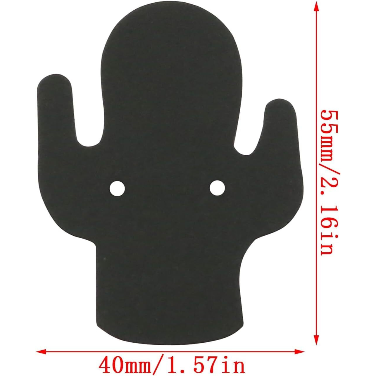 Zenomia Cactus Display Card Black Paper Earrings Ear Stud Jewelry Packaging Card Kraft Paper Tags (50Pcs 2 X 3 Inch)