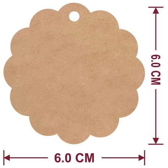 Townbus - Pack Of 200 Double Sided Blank Craft Brown Hang Tags With String For Party & Celebration | Plain Return Gift Kraft Tags With Jute Rope | Thread