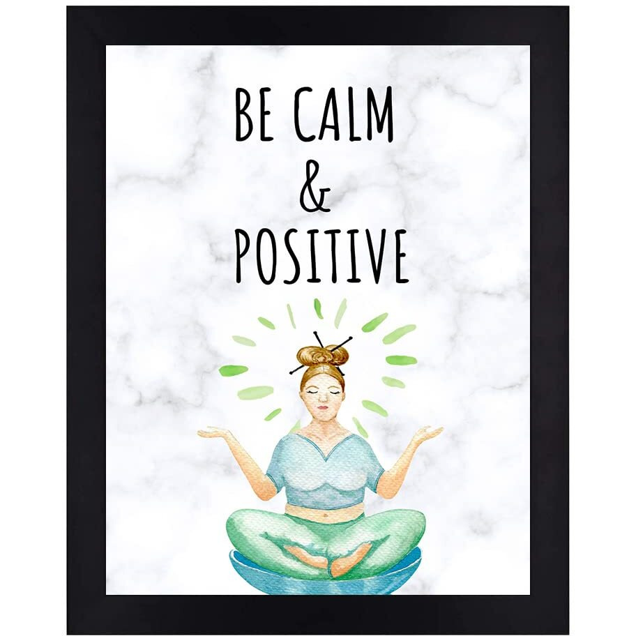 Interio Crafts - Be Calm And Positive - Motivational Quotes Wall Frames,Kitchen Or Office Wall Decor - Synthetic Wood - 13 X 10 Inches