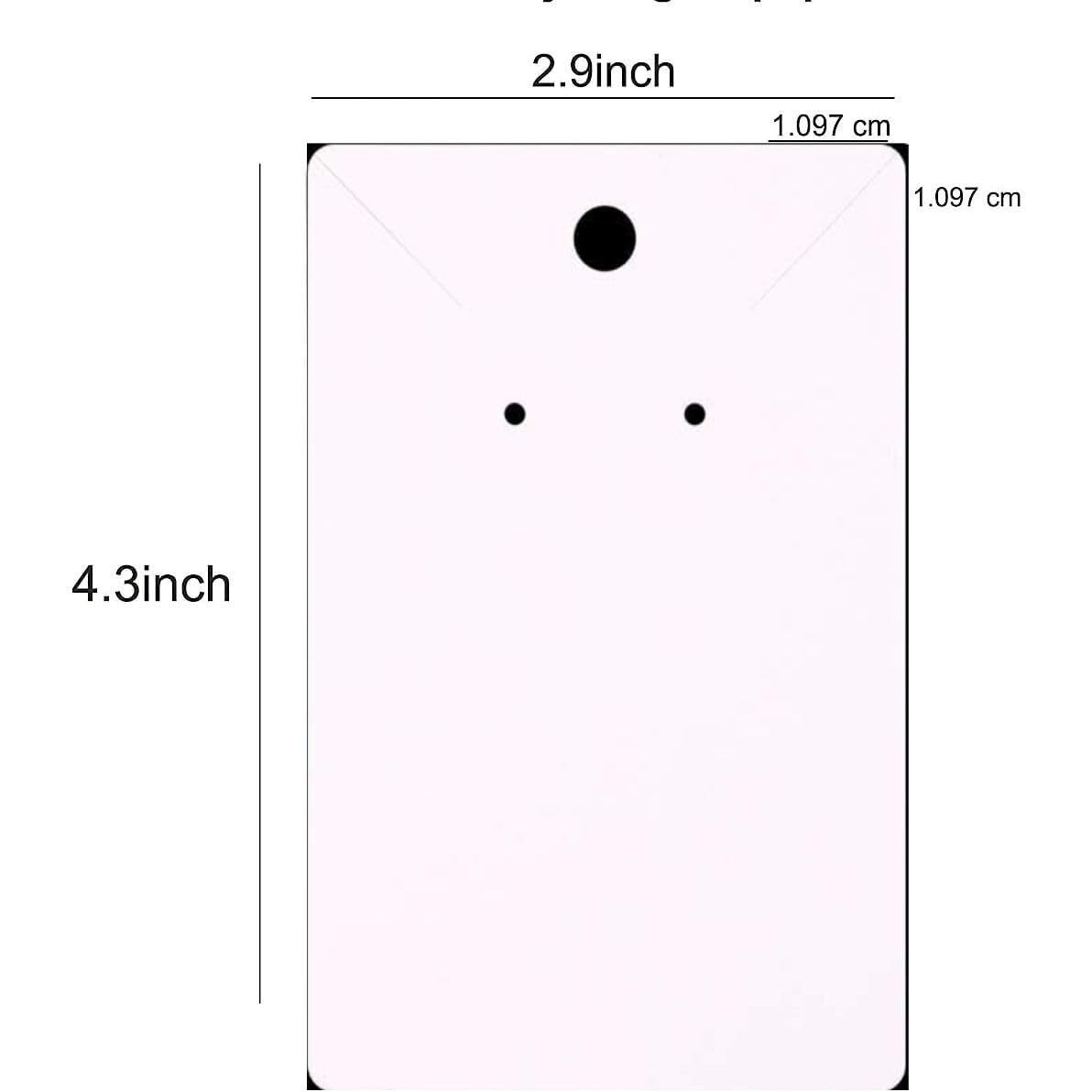 Zenomia Necklace Earring Display Cards Rectangle Hanging Dangle Holder Cardboard Tags For Jewelry Packing Ear Studs Storage Diy Accessories Material (White) 50Pcs (4.3 X2.9Inch)