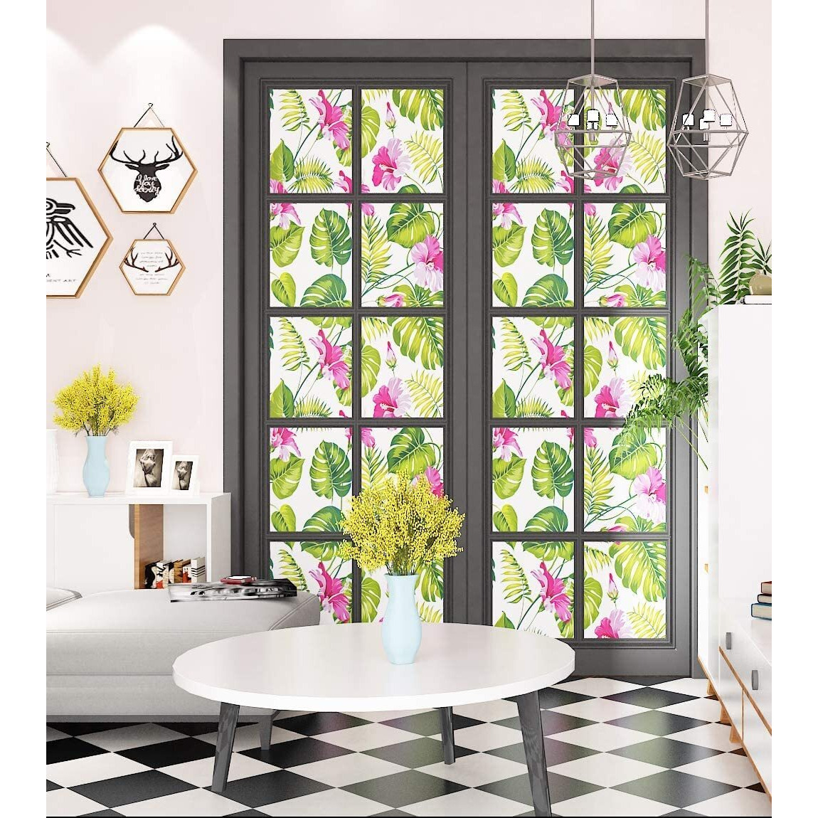 Elton Diy Wall Paper/Wall Sticker Self Adhesive Floral Nature Highlighter Elegant Living Room Bed Room Decoration Furniture Interior Exterior Easily Removable Makeover Garden Bloom (45X500Cm)