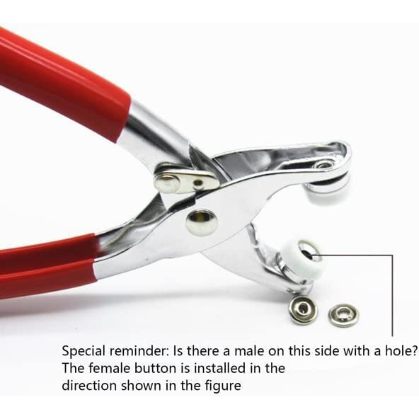 Eopzo 100Pc Thickened Snap Fasteners Kit Metal Copper Five Claw Buckle Set With Hand Pressure Pliers Tool Diy Sewing Buttons Set For Clothing Sewing And Crafting Red