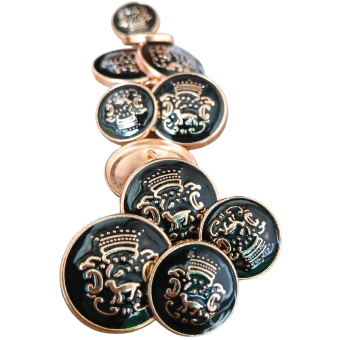 Spongy Metal Buttons For Coat, Suits And Jacket, Set Of 6Pc Big(22Mm) And 6Pc (Small 15Mm) (Pack Of 12Pcs) 1121