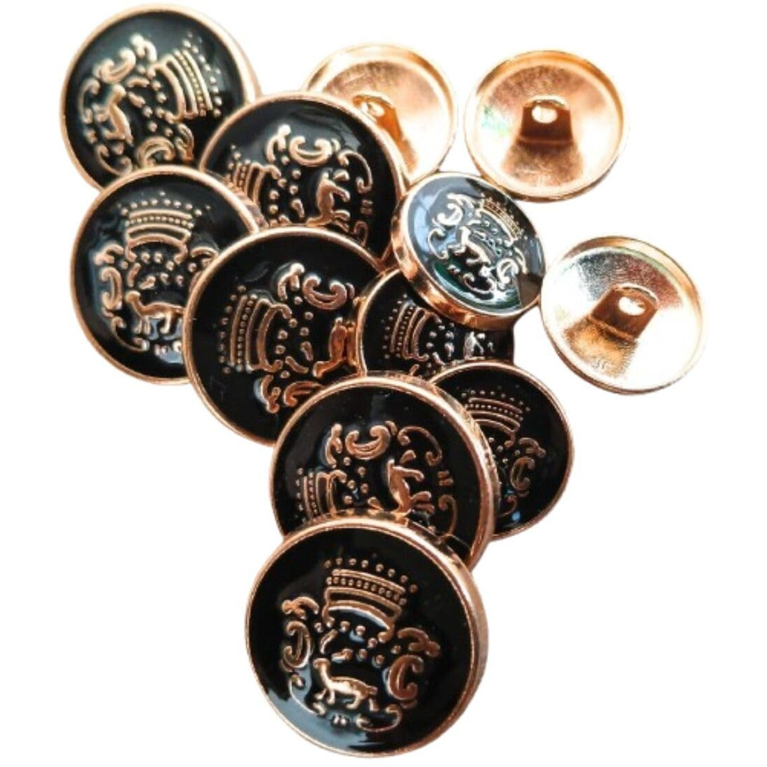 Spongy Metal Buttons For Coat, Suits And Jacket, Set Of 6Pc Big(22Mm) And 6Pc (Small 15Mm) (Pack Of 12Pcs) 1121