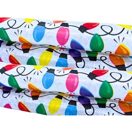 Kidsy Winsy Christmas Printed Tissue Wrapping Paper | 20X20 Inches, 18Gsm, Xmas Lights | Gift Wrap Roll, Premium Paper Sheets, Bag Filler & Box Packaging, Packing & Decorations (60 Sheets)