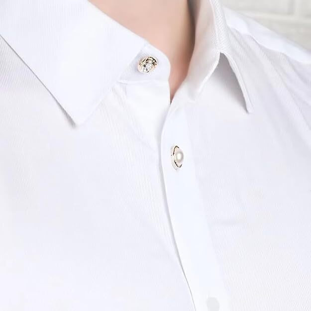 Gopendra 10Pcs Button For Women Shirt Button For Clothing Dress Supplies Clothing Bags Accessories Supplies Diy Crafts, Brooch For Women Shirt Brooch Buttons Cover Up Button (Pearl (10Pc))