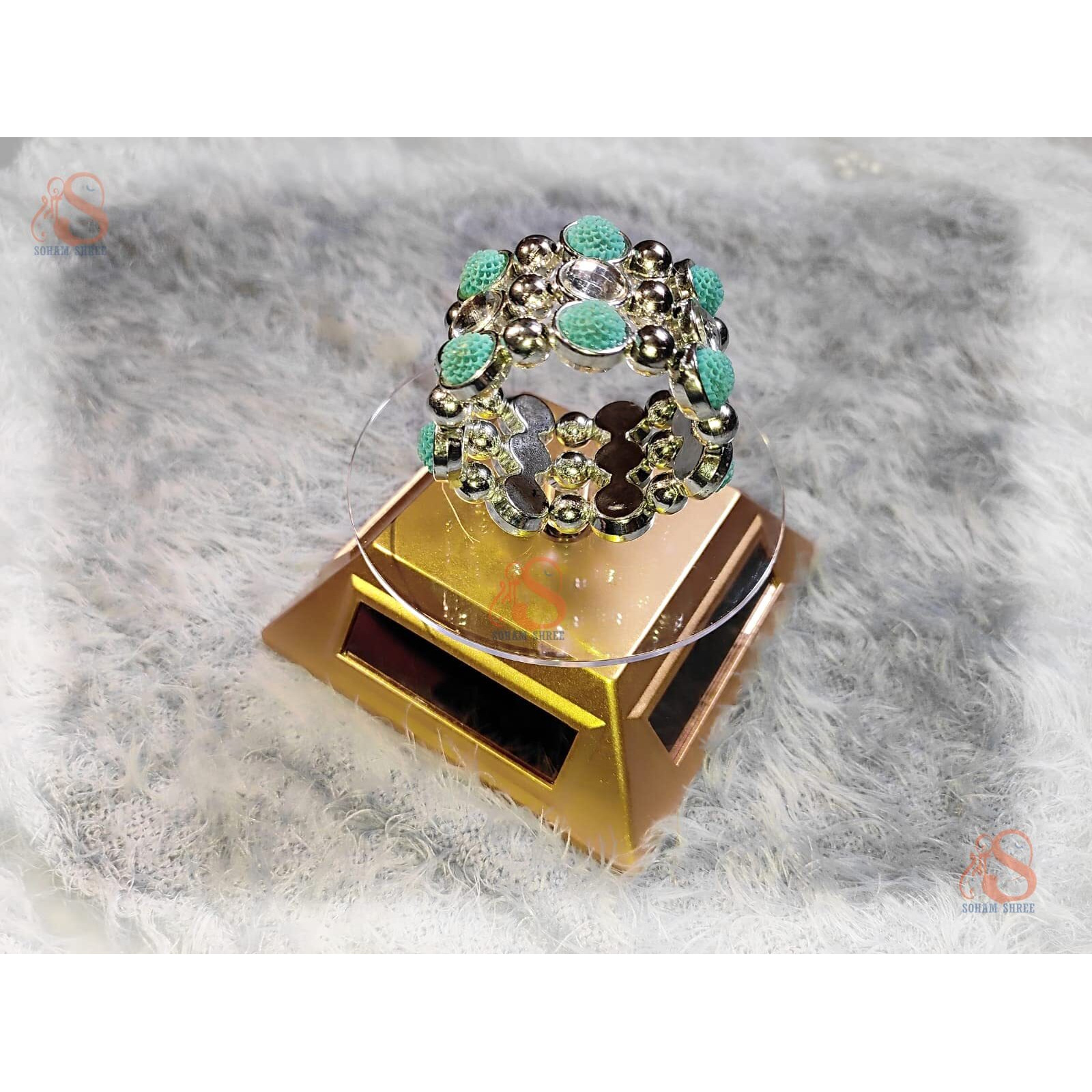 Soham Shree   Solar Powered Jewellery Ring Bracelet Watch Display Stand (No Batteries Or Charger Required)