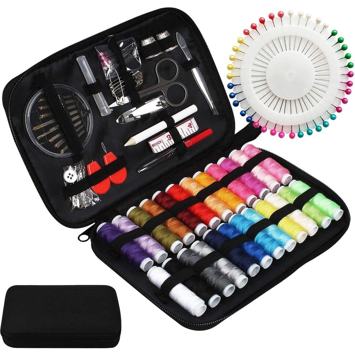 Funblast 130 Pcs Sewing Kit, Needle And Thread Box, Small & Portable Travel Sewing Kits Box, Tailoring Accessories, Emergency Stitching Kit, Travel Sewing Box, Stitching Items Box For Home, Ladies
