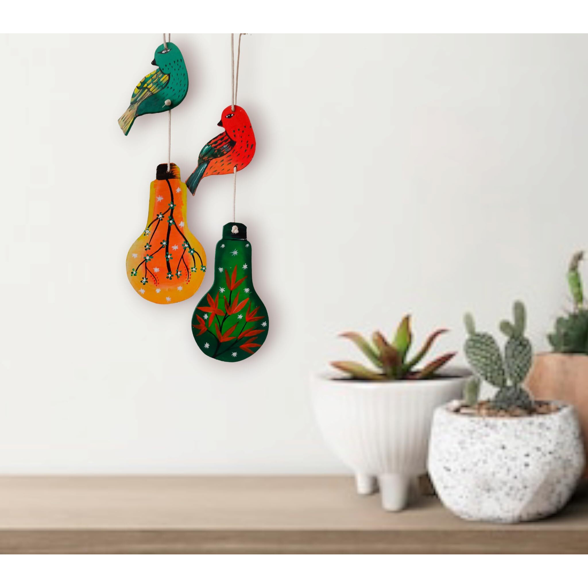 Aaryaovation Wooden Handicraft Decorative Wall Hanging (Set Of 2).