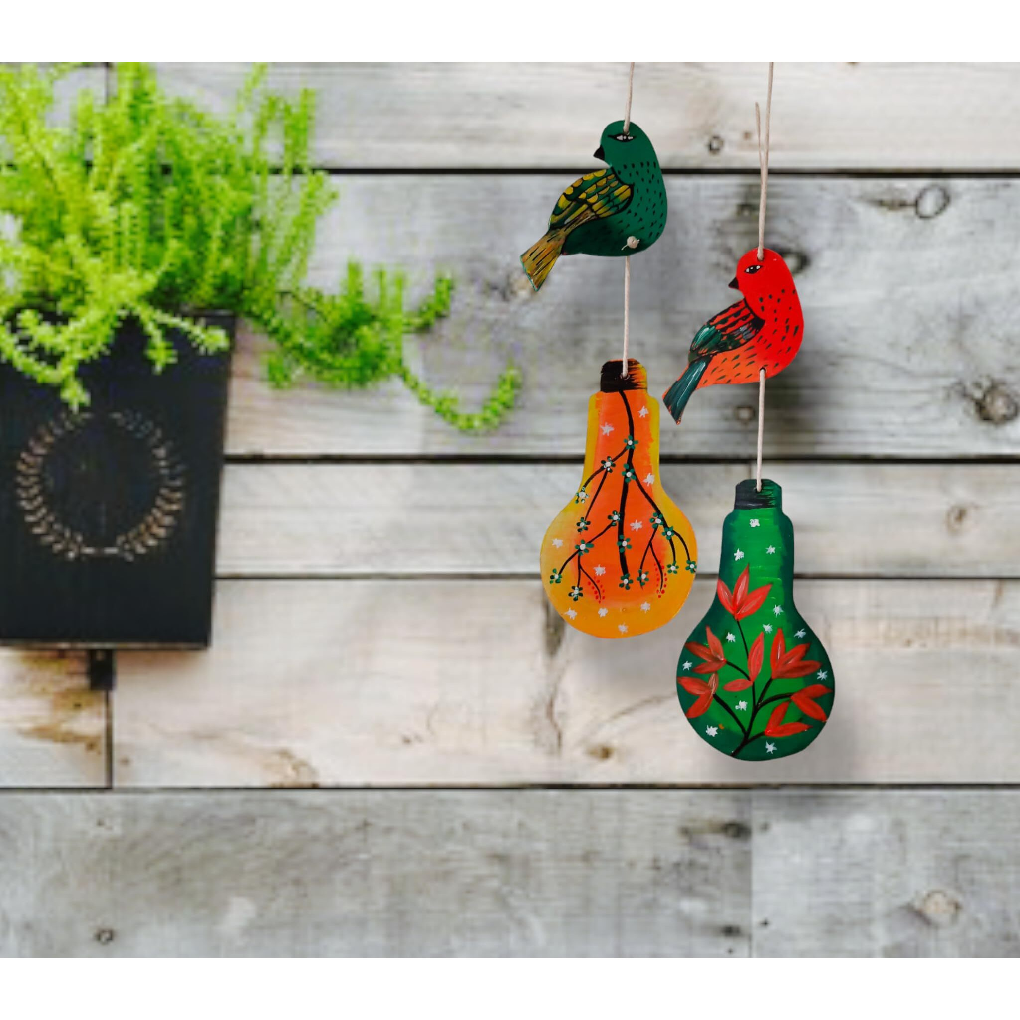 Aaryaovation Wooden Handicraft Decorative Wall Hanging (Set Of 2).