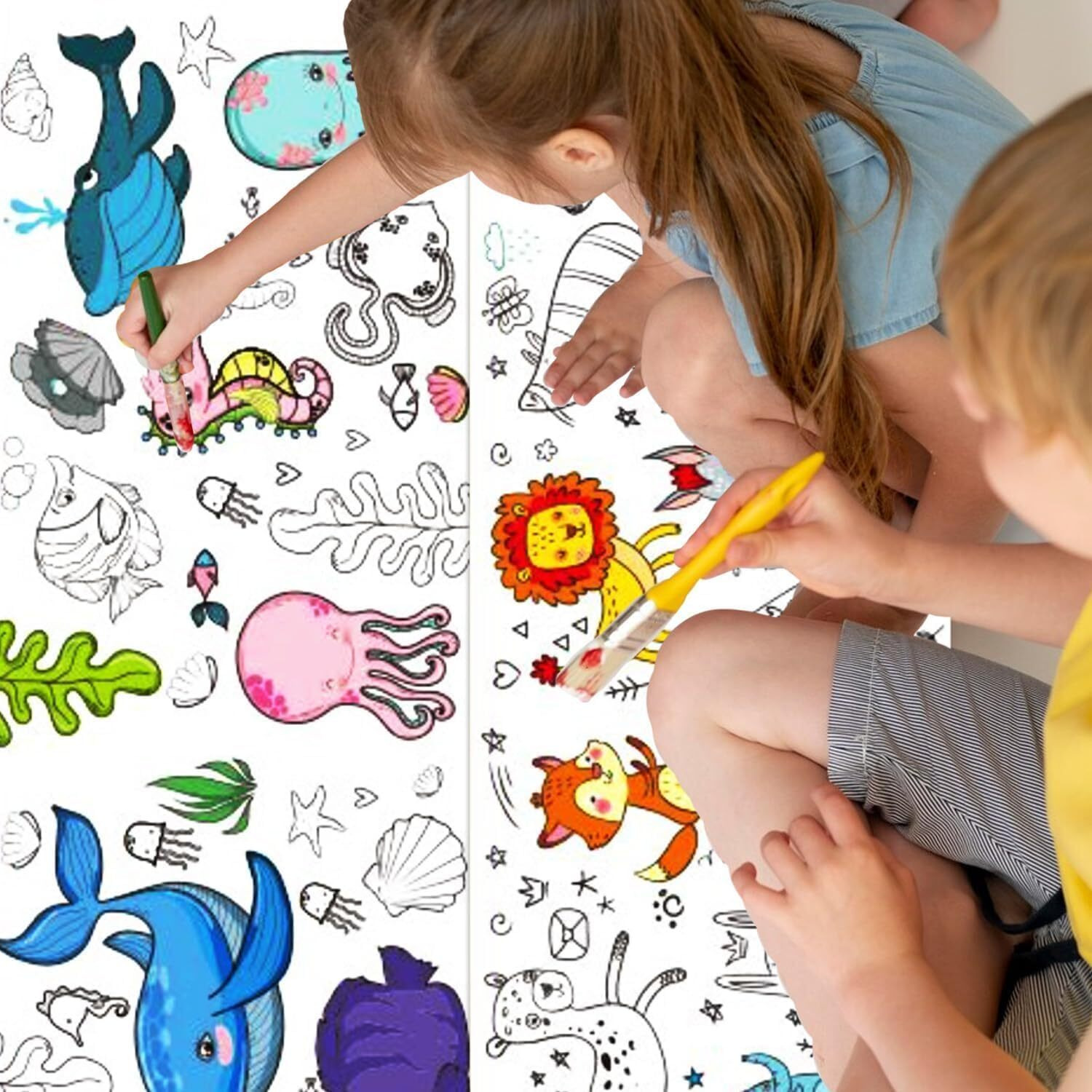 Parshya Drawing Paper Roll, 30 X 300 Cm Large Coloring Poster For Toddlers, Art Paper, Kids Coloring Drawing Paper Roll Best Birthday Gift Kids(Random Deisgn)