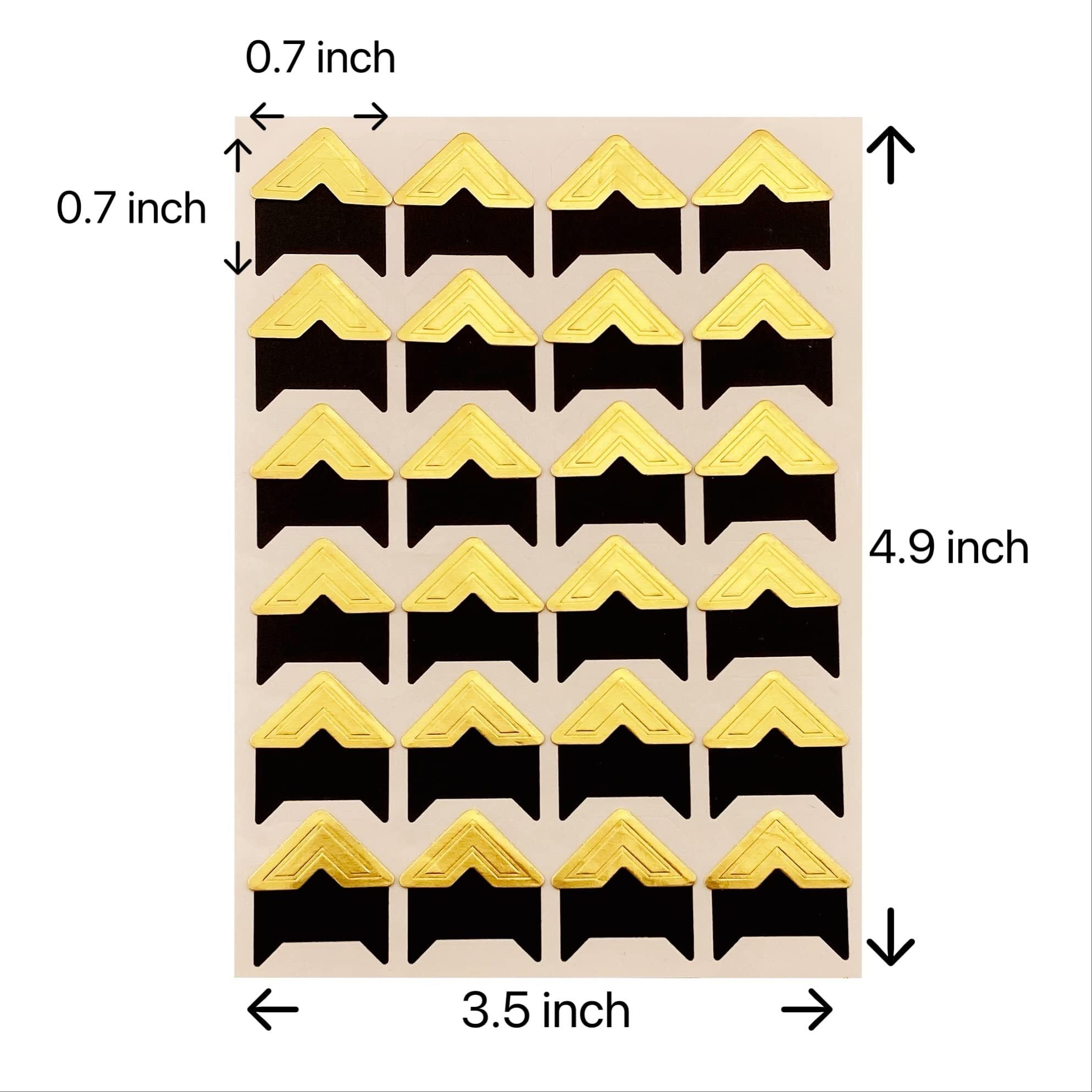 Sunkizzrs 5 Sheets Photo Corners Self Adhesive Photo Mounting Sticker Paper Corner Stickers For Scrapbook Album (Gold)