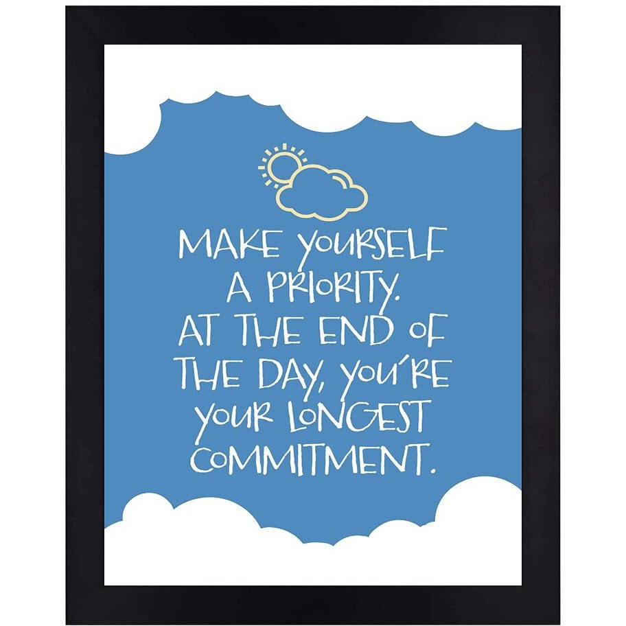 Interio Crafts Make Yourself A Priority Motivational Framed Poster, Black, Size 13 X 10 Inch