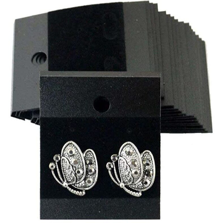 Diy Crafts Pack Of 50 Pcs, Plastic Card, 1.5 X 1.5 Inch Earring Jewelry Display Hanging Cards Velvet/Plastic Card (Non Velvet) Showcase For Jewelry Accessory (Pack Of 50 Pcs, Plastic Card)