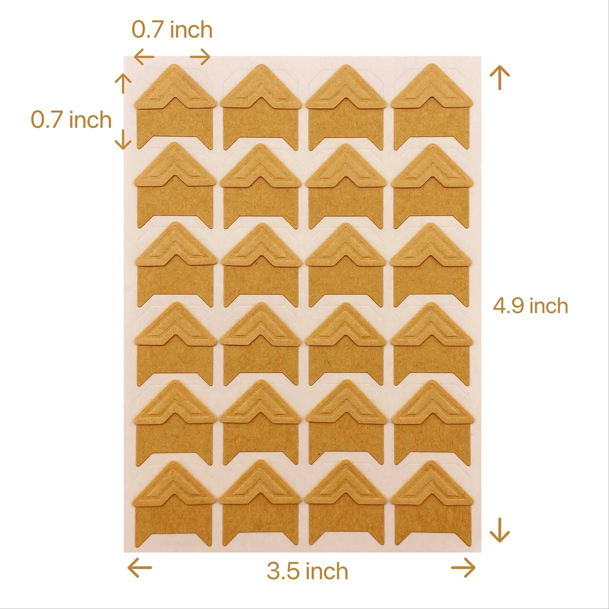 Sunkizzrs 5 Sheets Photo Corners Self Adhesive Mounting Sticker Paper Corner Stickers For Scrapbook Album (Kraftwall, 8.9 Cms)
